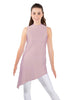 Solid Lycra T Neck Tunic Asymetric Skirt