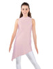 Solid Lycra T Neck Tunic Asymetric Skirt