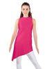 Solid Lycra T Neck Tunic Asymetric Skirt