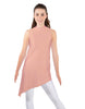 Solid Lycra T Neck Tunic Asymetric Skirt