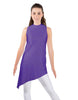 Solid Lycra T Neck Tunic Asymetric Skirt