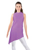 Solid Lycra T Neck Tunic Asymetric Skirt