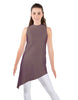 Solid Lycra T Neck Tunic Asymetric Skirt