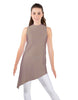 Solid Lycra T Neck Tunic Asymetric Skirt