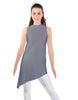 Solid Lycra T Neck Tunic Asymetric Skirt