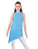 Solid Lycra T Neck Tunic Asymetric Skirt