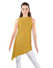 Solid Lycra T Neck Tunic Asymetric Skirt
