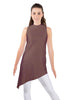 Solid Lycra T Neck Tunic Asymetric Skirt