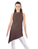 Solid Lycra T Neck Tunic Asymetric Skirt