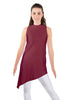 Solid Lycra T Neck Tunic Asymetric Skirt