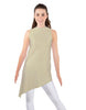 Solid Lycra T Neck Tunic Asymetric Skirt