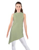 Solid Lycra T Neck Tunic Asymetric Skirt
