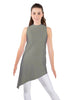 Solid Lycra T Neck Tunic Asymetric Skirt