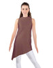 Solid Lycra T Neck Tunic Asymetric Skirt