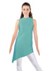 Solid Lycra T Neck Tunic Asymetric Skirt