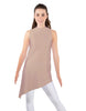 Solid Lycra T Neck Tunic Asymetric Skirt