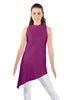 Solid Lycra T Neck Tunic Asymetric Skirt