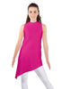 Solid Lycra T Neck Tunic Asymetric Skirt