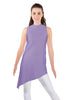 Solid Lycra T Neck Tunic Asymetric Skirt