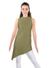 Solid Lycra T Neck Tunic Asymetric Skirt