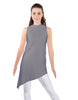 Solid Lycra T Neck Tunic Asymetric Skirt