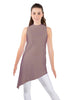 Solid Lycra T Neck Tunic Asymetric Skirt