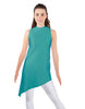 Solid Lycra T Neck Tunic Asymetric Skirt