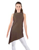 Solid Lycra T Neck Tunic Asymetric Skirt