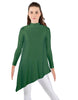 Solid Lycra LS T Neck Tunic Asymetric Skirt