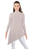 Solid Lycra LS T Neck Tunic Asymetric Skirt
