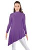 Solid Lycra LS T Neck Tunic Asymetric Skirt