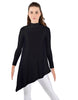 Solid Lycra LS T Neck Tunic Asymetric Skirt