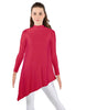 Solid Lycra LS T Neck Tunic Asymetric Skirt
