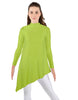 Solid Lycra LS T Neck Tunic Asymetric Skirt
