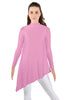 Solid Lycra LS T Neck Tunic Asymetric Skirt