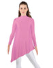 Solid Lycra LS T Neck Tunic Asymetric Skirt