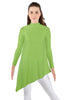 Solid Lycra LS T Neck Tunic Asymetric Skirt