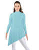 Solid Lycra LS T Neck Tunic Asymetric Skirt