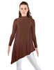 Solid Lycra LS T Neck Tunic Asymetric Skirt