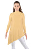 Solid Lycra LS T Neck Tunic Asymetric Skirt