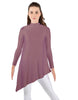 Solid Lycra LS T Neck Tunic Asymetric Skirt