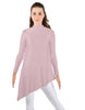 Solid Lycra LS T Neck Tunic Asymetric Skirt