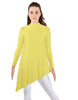 Solid Lycra LS T Neck Tunic Asymetric Skirt