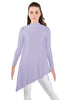 Solid Lycra LS T Neck Tunic Asymetric Skirt