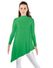 Solid Lycra LS T Neck Tunic Asymetric Skirt