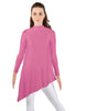Solid Lycra LS T Neck Tunic Asymetric Skirt