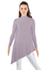 Solid Lycra LS T Neck Tunic Asymetric Skirt