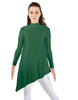 Solid Lycra LS T Neck Tunic Asymetric Skirt