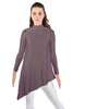 Solid Lycra LS T Neck Tunic Asymetric Skirt