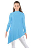 Solid Lycra LS T Neck Tunic Asymetric Skirt